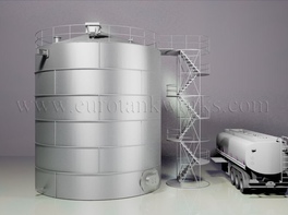 Vertikal 500 m³ cylindrisk ståltank