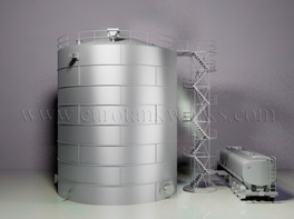 Vertikal 1000 m³ cylindrisk ståltank