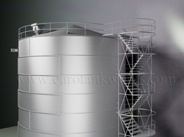 Vertikal 1000 m³ cylindrisk ståltank