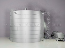 Vertikal 2000 m³ cylindrisk ståltank