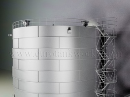 Vertikal 2000 m³ cylindrisk ståltank